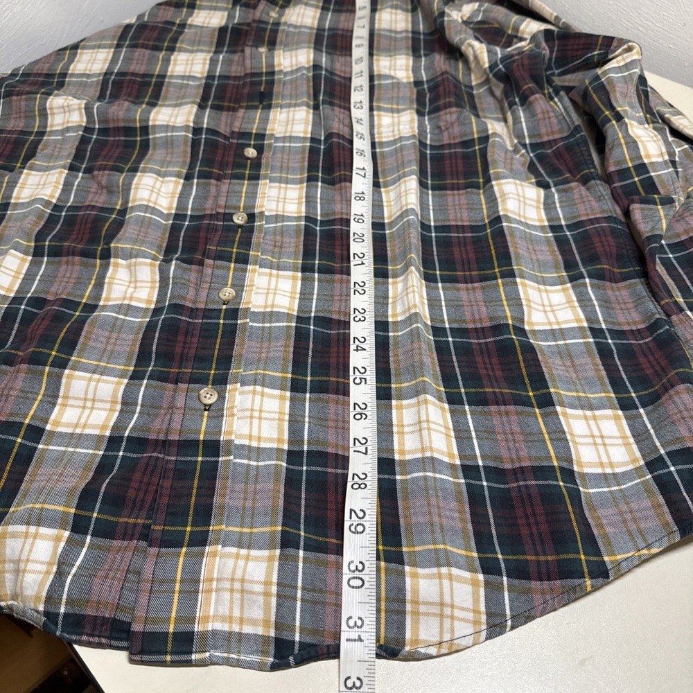 Vintage Viyella Men's Shirt Cotton Wool Made in Hong Kong Plaid Sz L W/ Flaw - Picture 7 of 11
